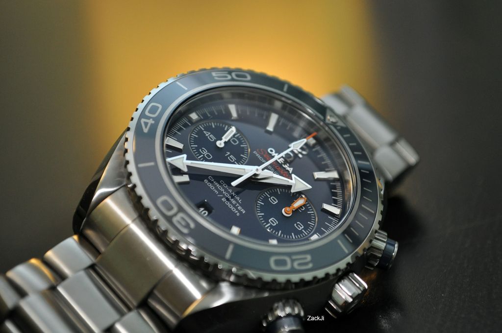 FSOT Omega Ocean Chronograph 9300 Liquidmetal titanium blue on bracelet WatchUSeek